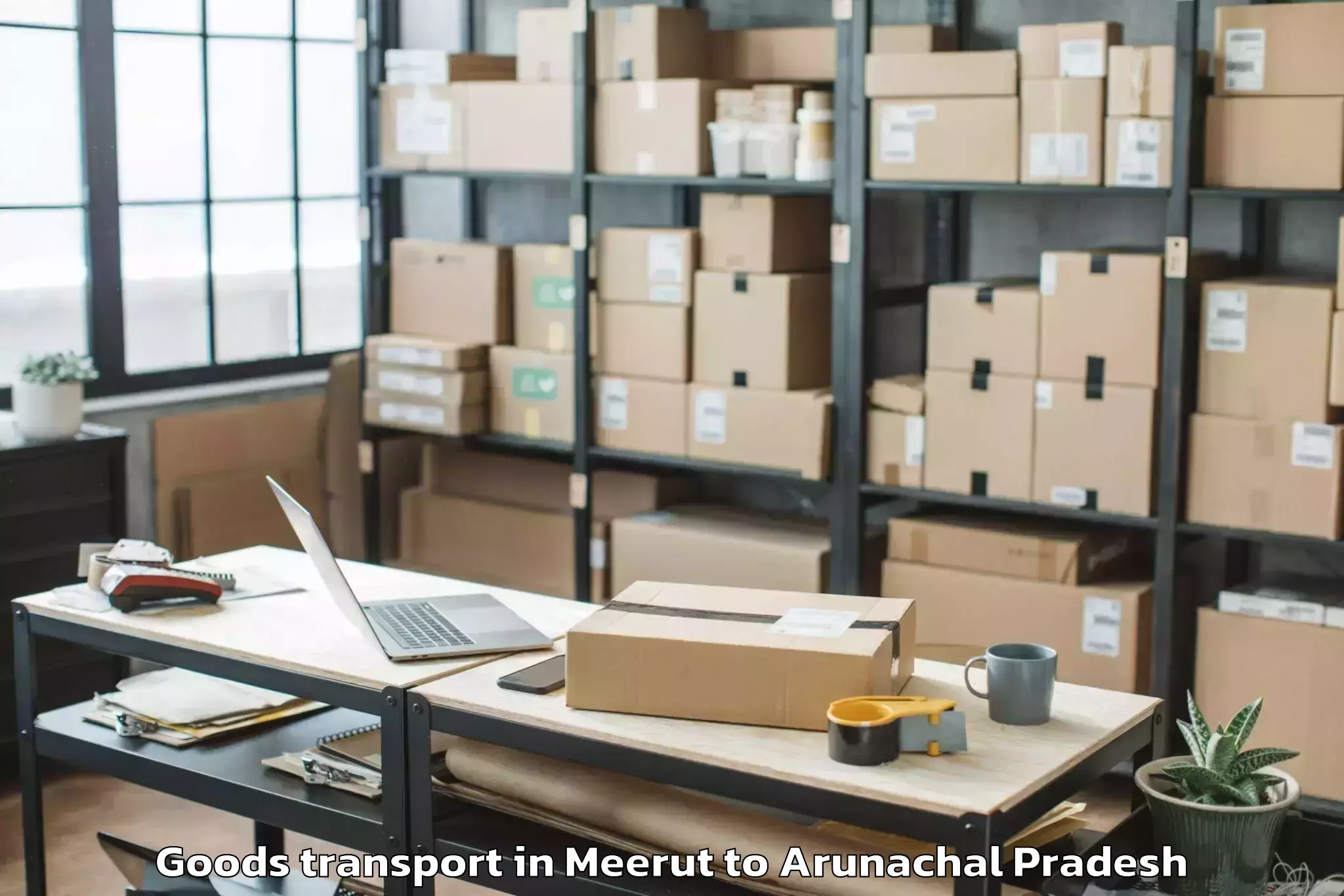 Professional Meerut to Lazu Goods Transport